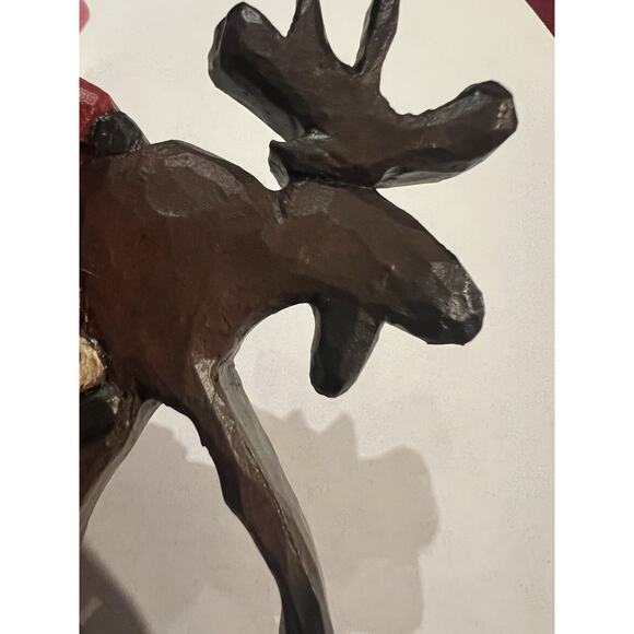 Lori Miller Collection Whispering Pines Folk Art Santa Clause On Moose - Picture 8 of 8